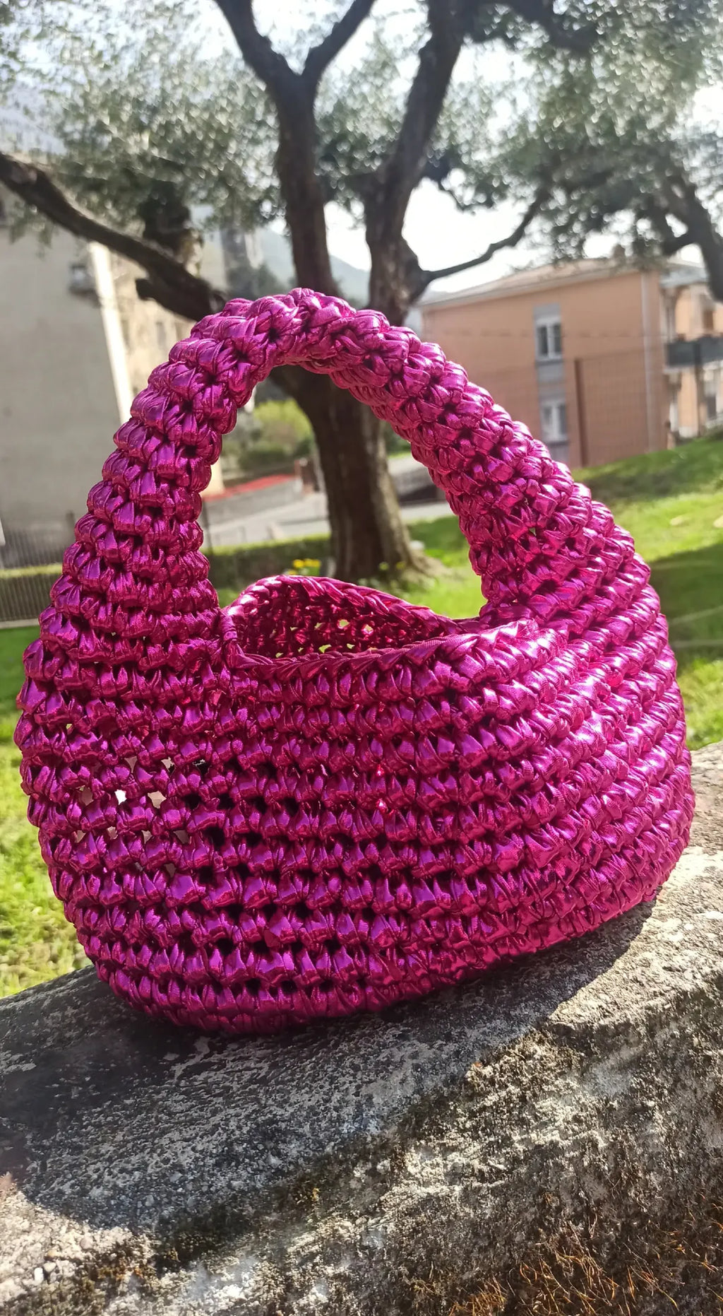 Borsa Uncinetto Fucsia