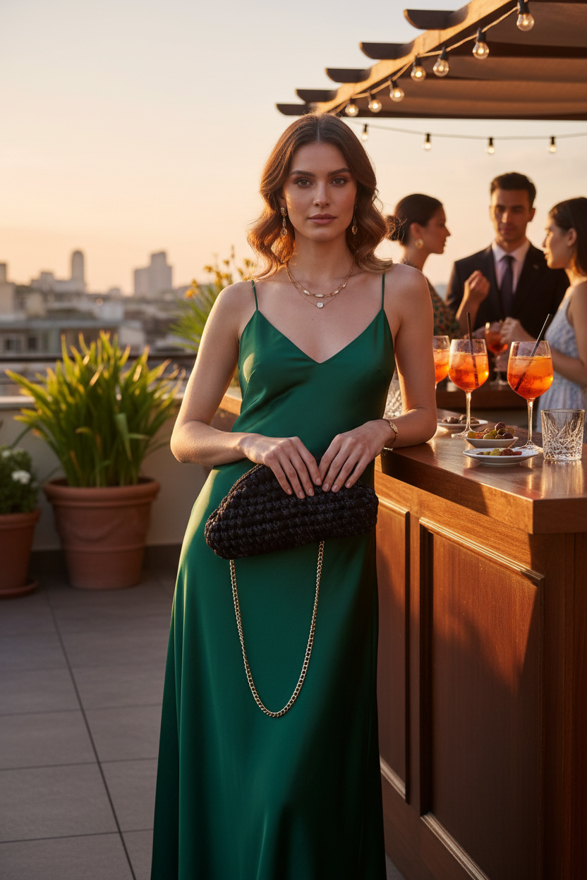 Clutch nera - modella aperitivo