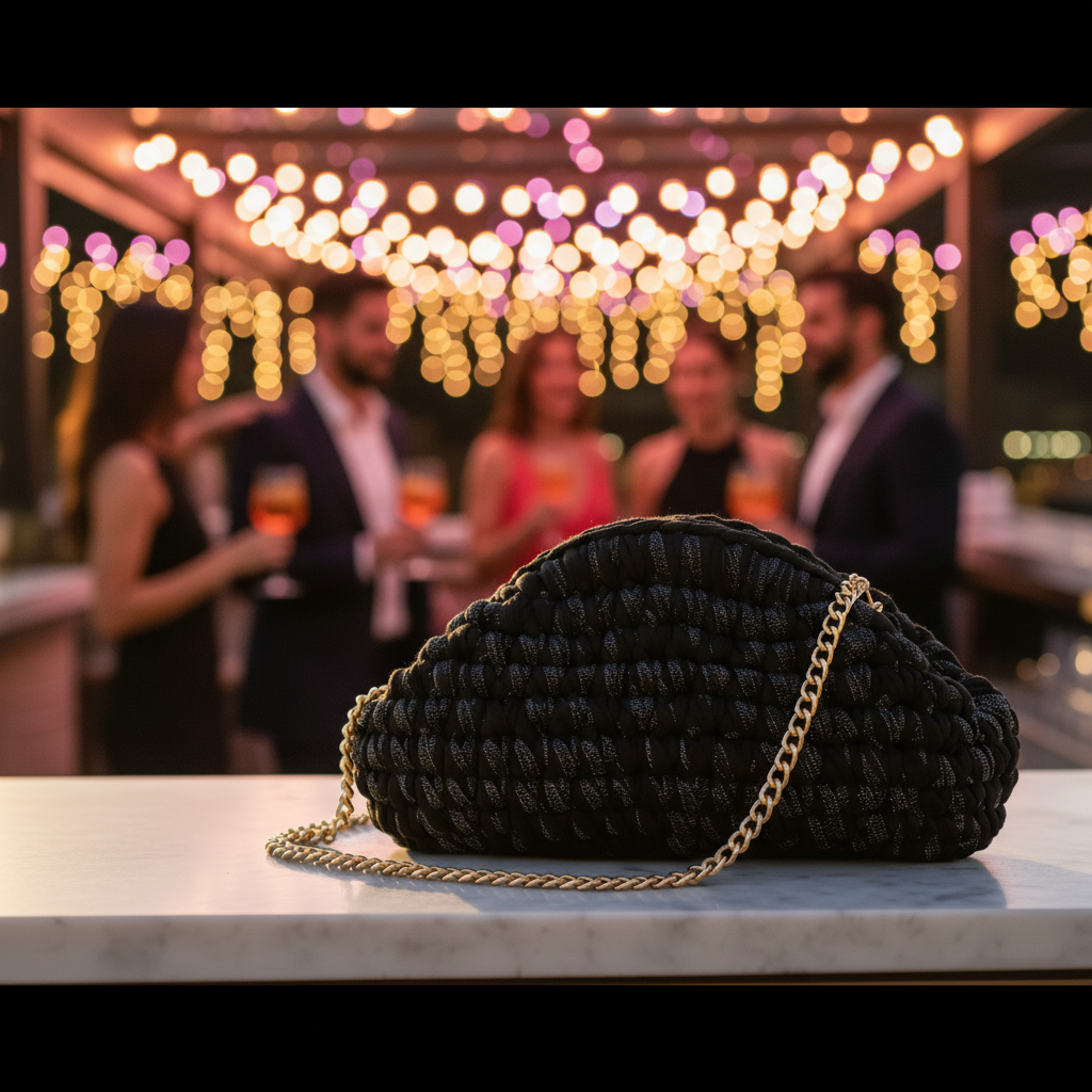 Midnight Lurex Clutch - luci festa